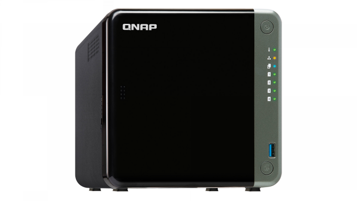 Serwer NAS QNAP TS-453D-4G - widok frontu lewej strony