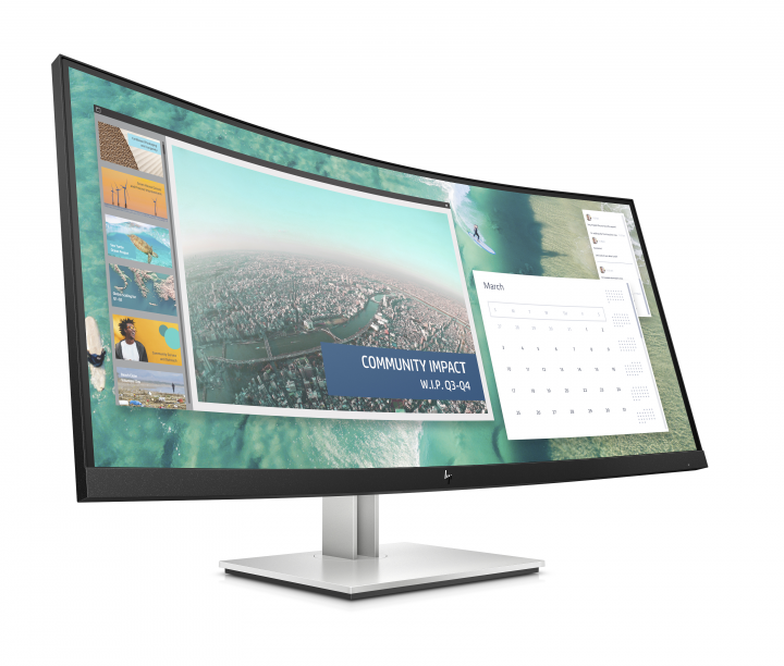 Monitor HP EliteDisplay E344c - widok frontu lewej strony