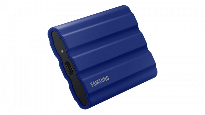 Samsung T7 Shield 1000GB USB 3.2 IP65 Niebieski - MU-PE1T0R/EU - widok lewej strony2
