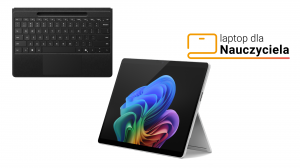 Laptop dla Nauczyciela Microsoft Surface Pro 11 EP2-20063 Ultra 7 268V Touch 13" OLED 120Hz 32GB 1000SSD Int W11Pro Platynowy + Etui z klawiaturą Flex