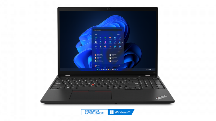 Mobilna stacja robocza Lenovo ThinkPad P16s G1 W11P czarny - widok frontu
