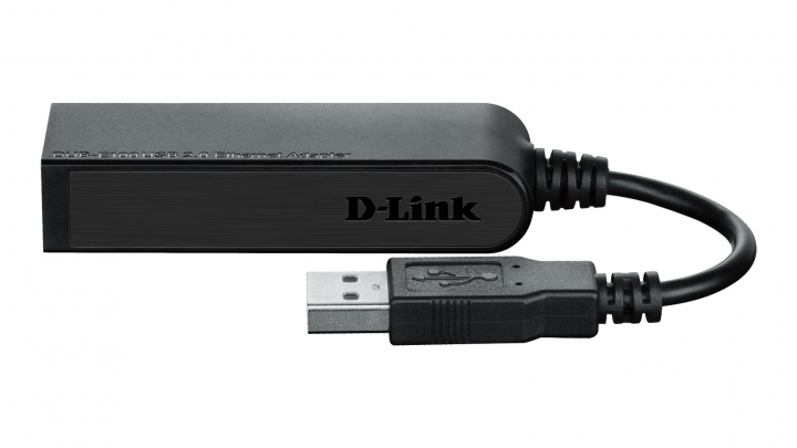 Adapter D-Link USB 2.0 - RJ45 - DUB-E100 - widok boku