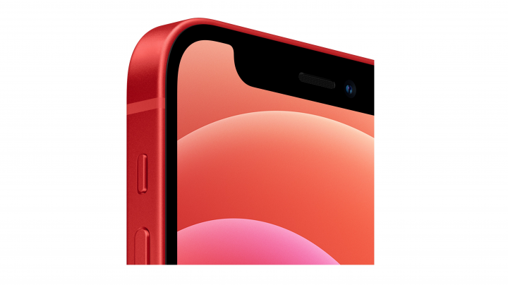 Smartfon Apple iPhone 12 mini czerwony - widok przedniego aparatu