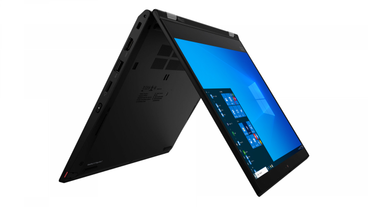 Laptop Lenovo ThinkPad L13 Yoga G2 czarny W10P widok trybu namiotu