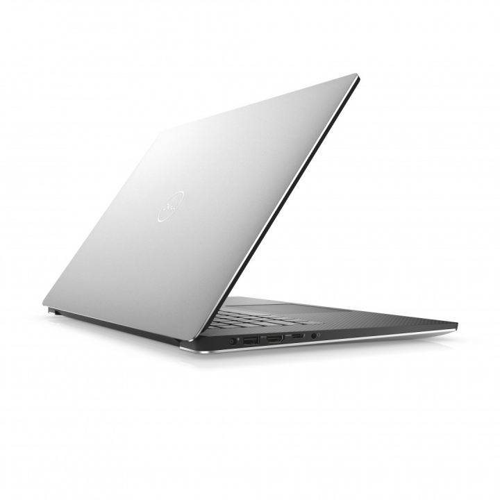 Laptop Dell XPS 15 9570 srebrny - widok tyłu lewej strony