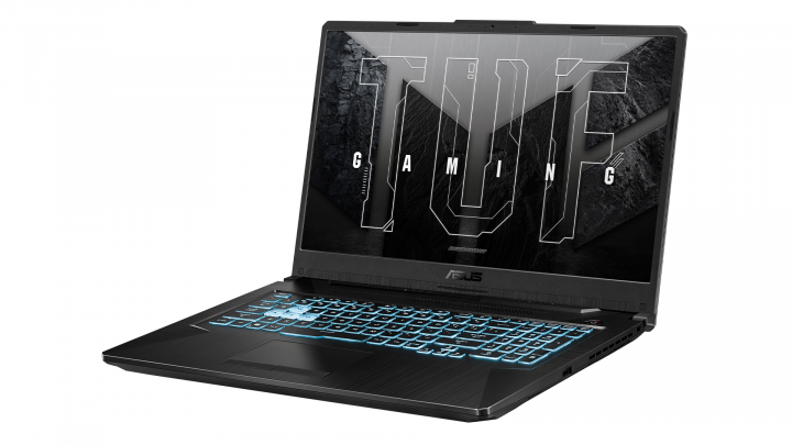 Laptop Asus TUF Gaming F17 W10H Graphite Black widok frontu prawej strony