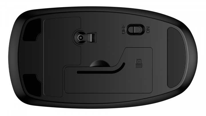 Mysz optyczna bezprzewodowa HP 235 Slim 4E407AA - widok z spodu
