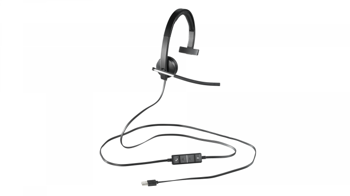 Słuchawki z mikrofonem Logitech USB Headset H650e - widok frontu lewej strony