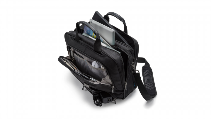 Torba do laptopa DICOTA Top Traveller PRO 156 D30843 czarna - otwarta