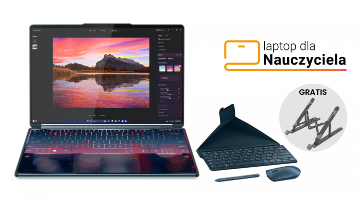 Laptop Lenovo Yoga Book 9 14IAH10 W11P Tidal Teal (Yoga Pen + Yoga Slim Mouse + Folio Stand) BON podstawka orico