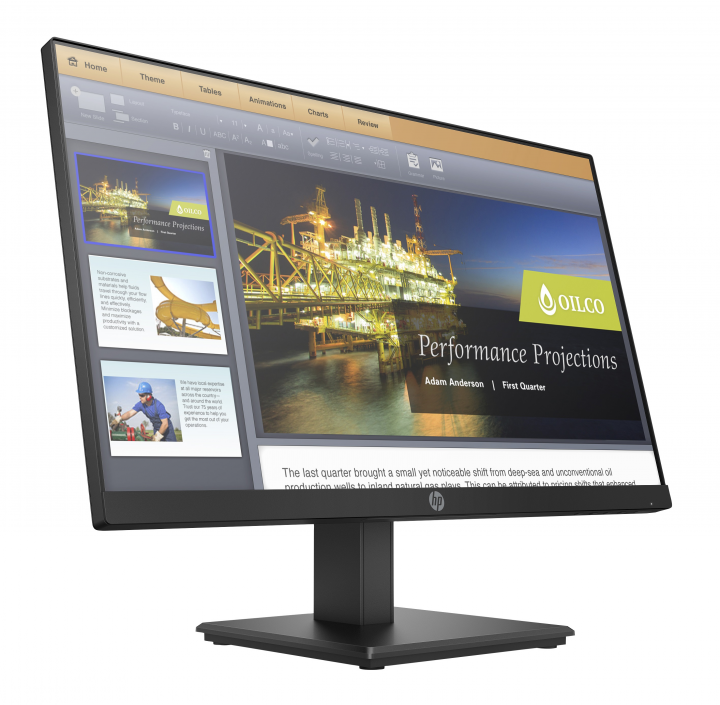 Monitor HP P224 czarny - widok frontu lewej strony