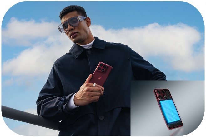 Smartfon Motorola edge 70 Pro bordowy 5