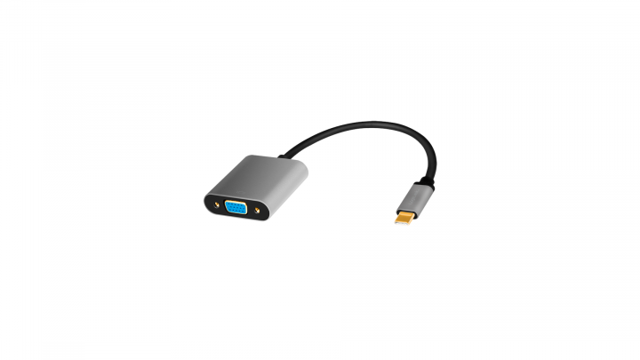 Adapter LogiLink USB-C - VGA 1080p czarny/szary 0,15m CUA0104