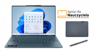 Laptop 2w1 dla Nauczyciela Lenovo Yoga 7 14AKP10 83JR004FPB Ryzen AI 5 340 14" WUXGA OLED 16GB 512SSD W11 + Etui i rysik w zestawie