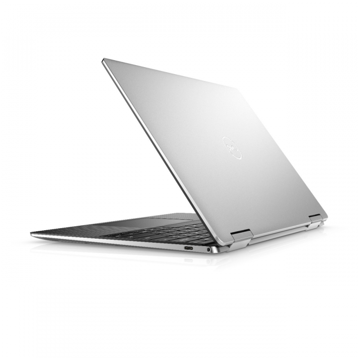Laptop Dell XPS 13 2w1 7390 srebrny - widok tyłu prawej strony