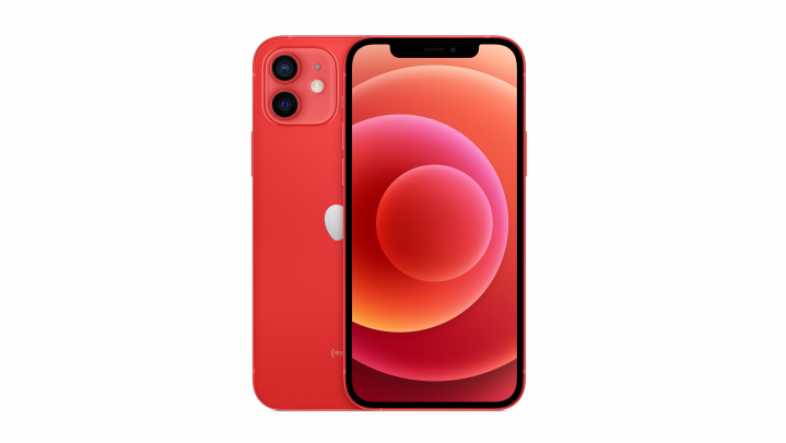 Smartfon Apple iPhone 12 czerwony - widok frontu i tyłu