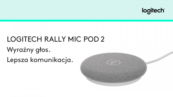 Mikrofon Logitech Rally Mic Pod 2 Biały top