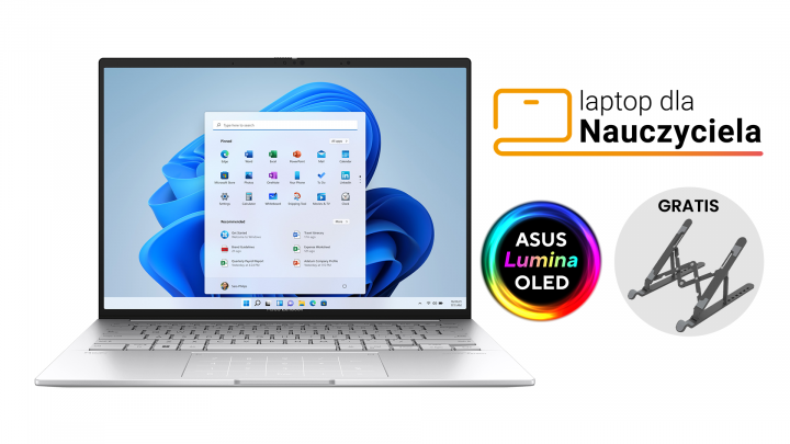 Zenbook 14 OLED UX3405MA Foggy Silver W11H Bon + podstawka Orico