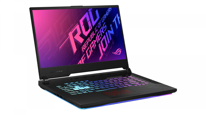 Laptop Asus ROG G512LV czarny - widok frontu lewej strony