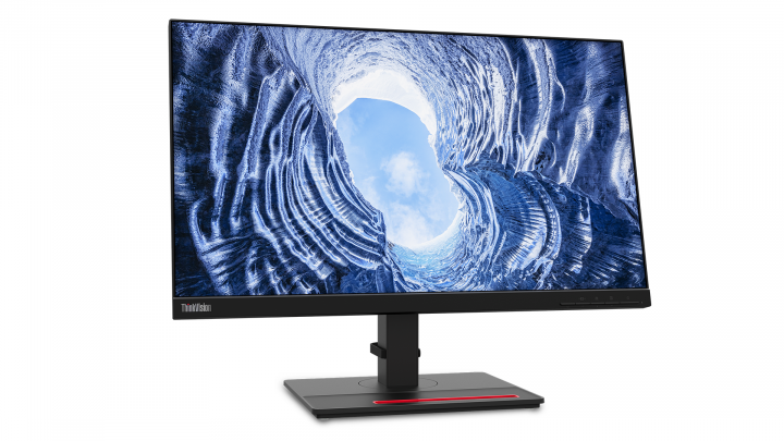 ThinkVision T24h-20 czarny - widok frontu lewej strony