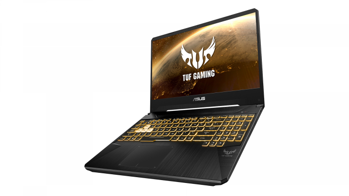 Laptop Asus ROG FX505DU Gold Steel - widok frontu prawej strony v2