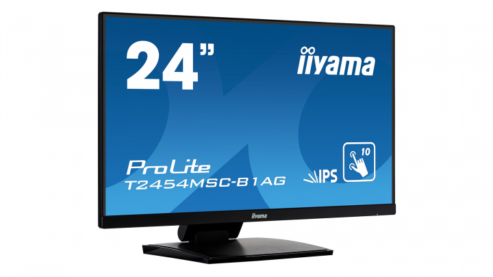 Monitor z dotykowym ekranem IIYAMA ProLite T2454MSC-B1AG - widok frontu lewej strony