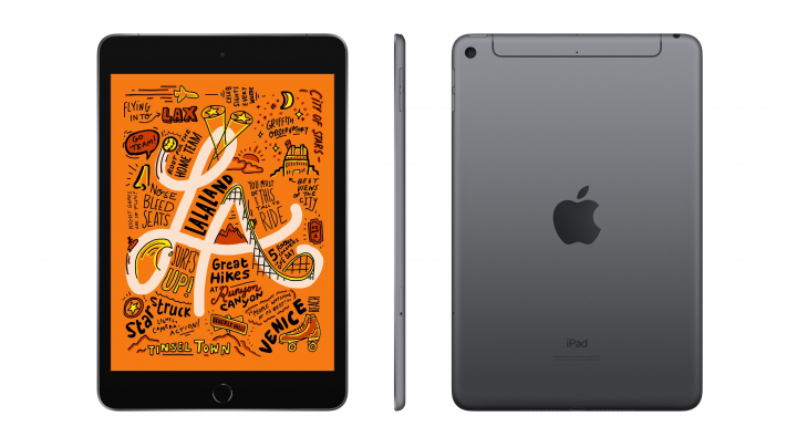 Tablet Apple iPad mini LTE Space Grey - widok frontu i tyłu