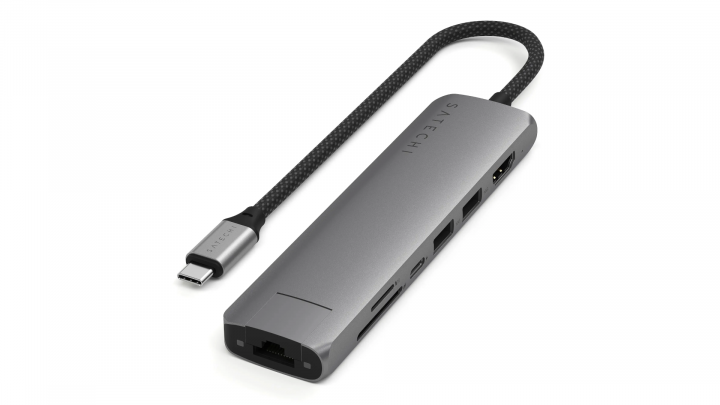 Adapter Satechi 7-in-1 USB-C Slim Multiport Adapter with Ethernet gwiezdna szarość- ST-P7SM