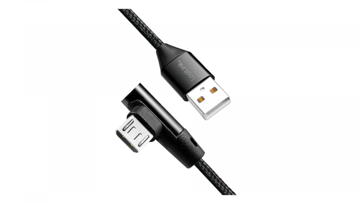 Kabel LogiLink USB-A kątowy 90° - microUSB-B 0,3m CU0141 2