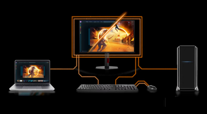 Monitor AOC CU34G4CA łączenie