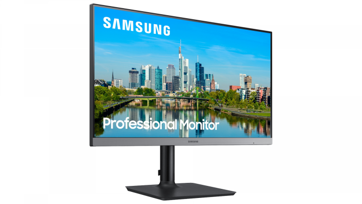 Monitor Samsung LF24T650FYRXEN - widok frontu lewej strony