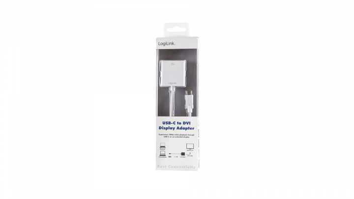 Adapter LogiLink USB-C - DVI UA0245A - widok frontu