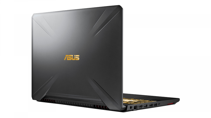 Laptop Asus ROG FX505DU Gold Steel - widok klapy lewej strony