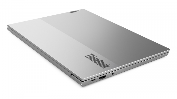 Laptop Lenovo ThinkBook 13s G2 szary - widok klapy lewej strony