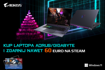 Kup laptop AORUS/GIGABYTE i zgarnij nawet 60 Euro na Steam 3