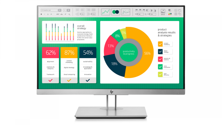 Monitor HP E223 1FH45AA EliteDisplay - widok frontu