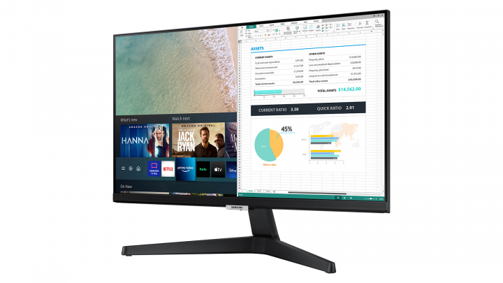 Monitor Samsung Smart M5 LS24AM506NUXEN-front lewy