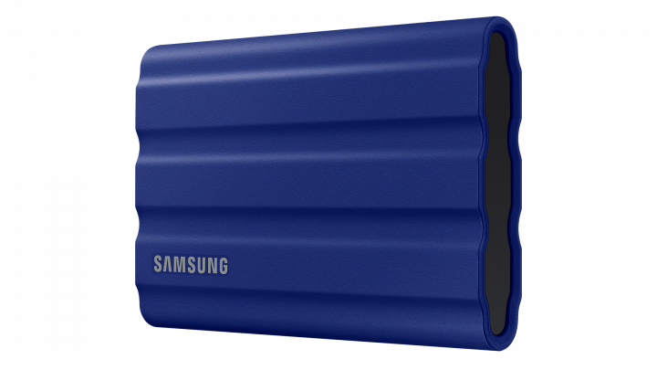 Samsung T7 Shield 1000GB USB 3.2 IP65 Niebieski - MU-PE1T0R/EU - widok frontu prawej strony