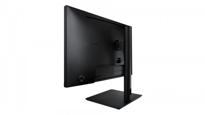 Monitor Samsung LS24R650FDUXEN czarny - widok z tyłu lewej strony