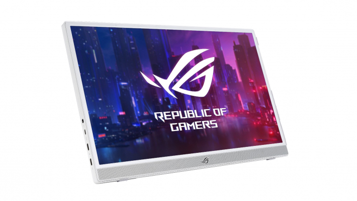 Monitor Asus ROG Strix XG16AHPE-W - widok frontu lewej strony
