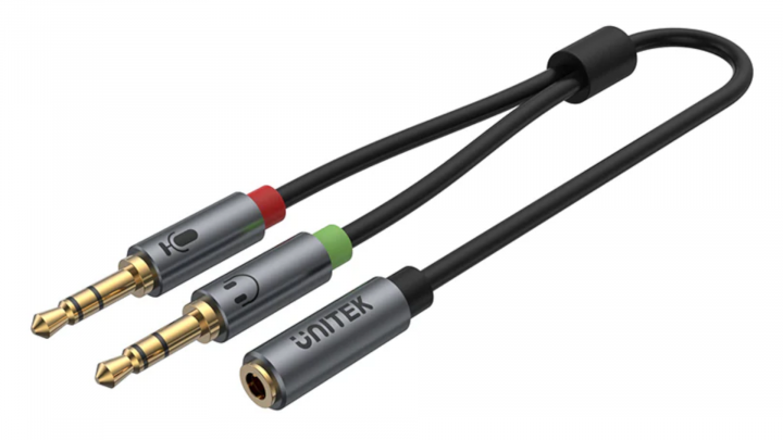 Kabel UNITEK miniJack 3,5mm (F) - 2x 3,5mm (M) Y-C957ABK