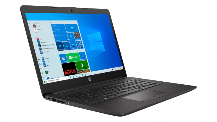 Laptop HP 240 G7 czarny Win 10Home - przód prawy front