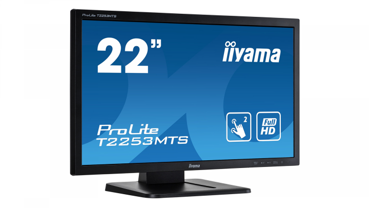 Monitor z dotykowym ekranem IIYAMA ProLite T2253MTS-B1 - widok frontu lewej strony