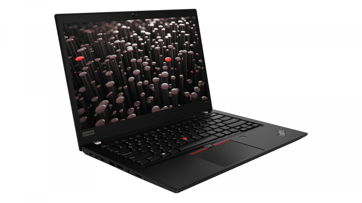 Mobilna stacja robocza Lenovo ThinkPad P14s AMD czarny widok frontu lewej strony
