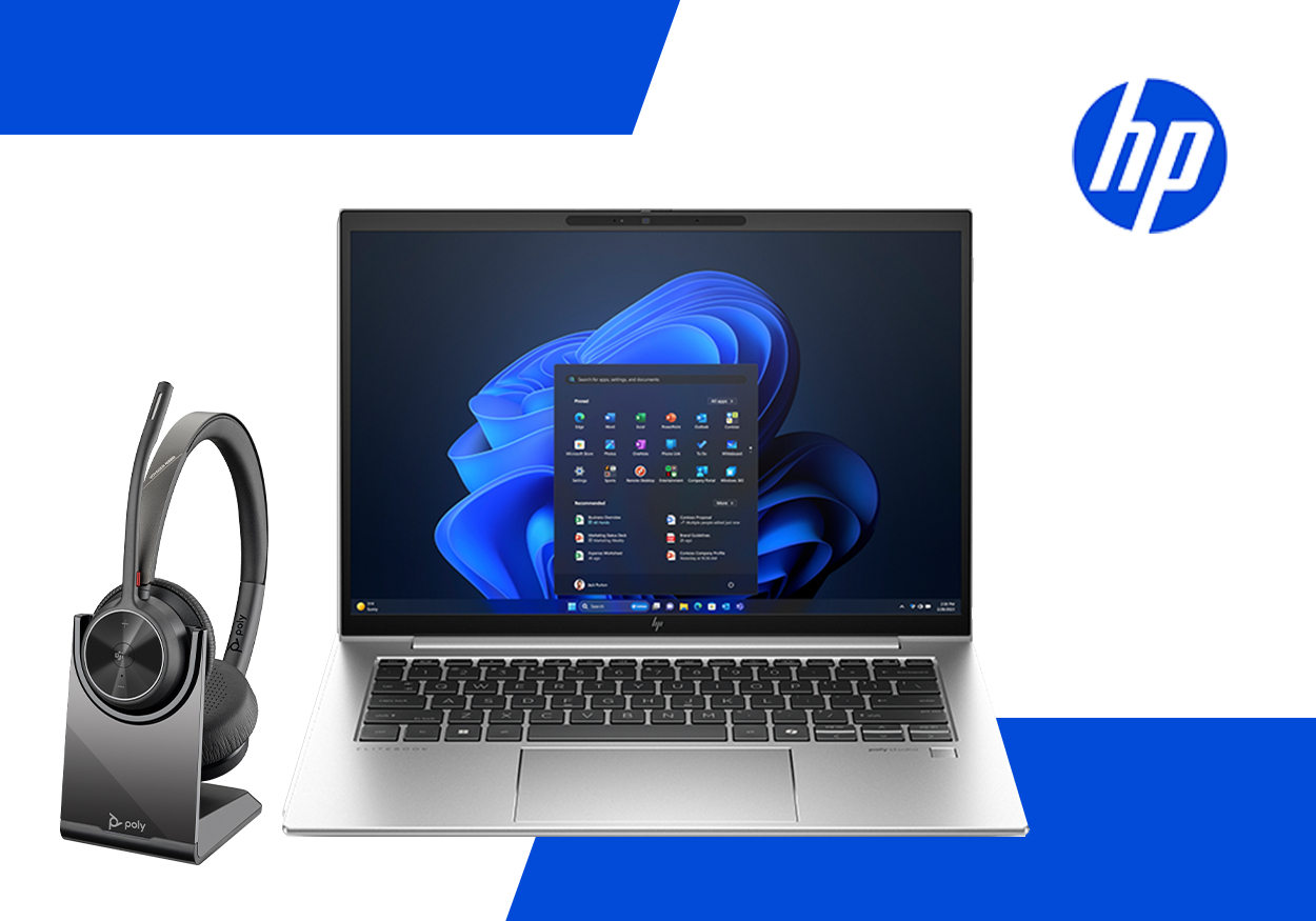 Kup notebooka HP EliteBook wraz z zestawem słuchawkowym HP Poly Voyager i odbierz do 450 zł zwrotu warstwa