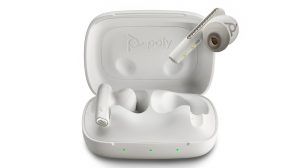 Słuchawki True Wireless HP Poly Voyager Free 60 UC Basic Charge Case White Sand USB-A Adapter - 7Y8L3AA