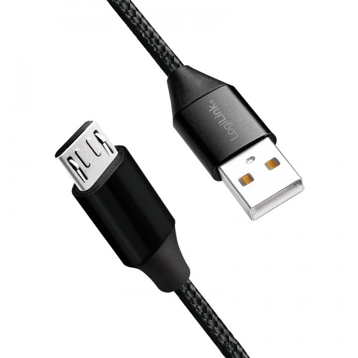 Kabel LogiLink USB 2.0 - microUSB 1m CU0144 - widok frontu v2