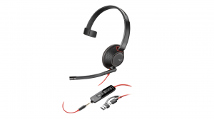 Słuchawki przewodowe HP Poly Blackwire 5210 Mono + Adapter USB-C/A - 8X230AA