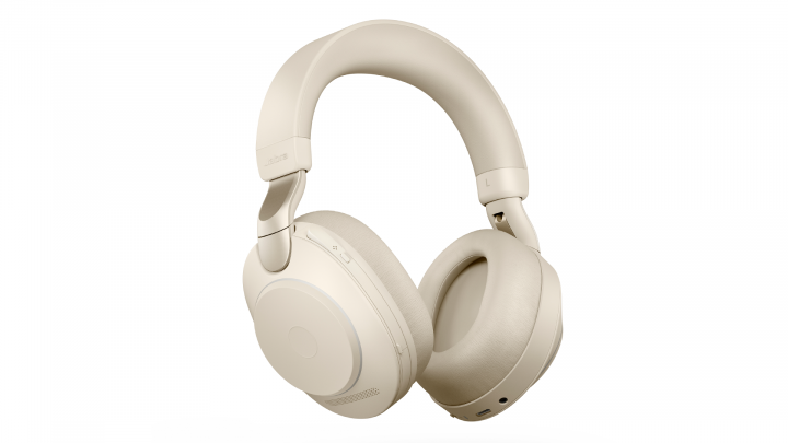 Zestaw słuchawkowy Jabra Evolve 2 85 Stereo Beige - widok frontu lewej strony