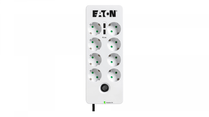 Listwa antyprzepięciowa Eaton 8xSchuko Tel@ 2xUSB 1,5m PB8TUD